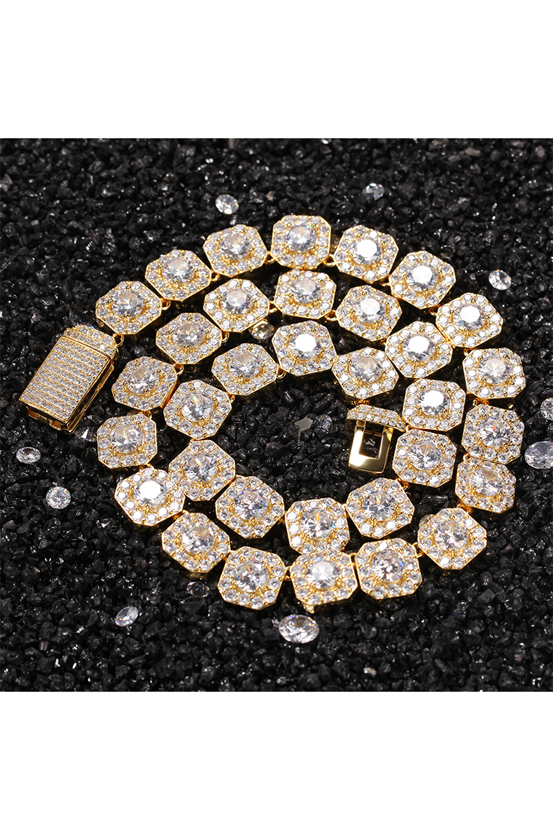 LUXIIVA® HIP HOP TENNIS ZIRCON ROCK NECKLACE (Ready to Ship)