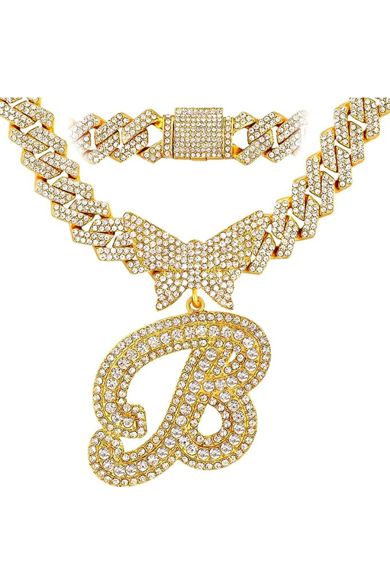 LUXIIVA® BUTTERFLY INITIAL PENDANT(Ready to Ship)