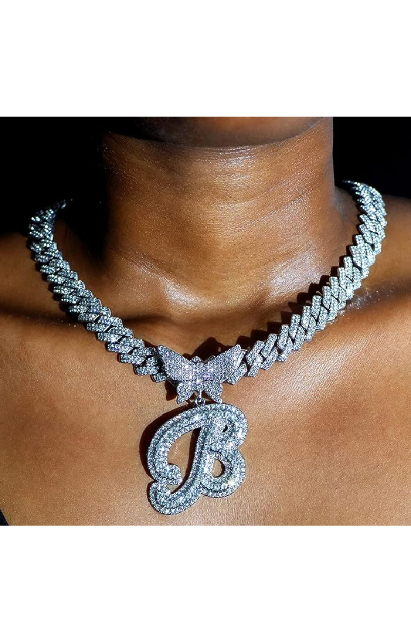 LUXIIVA® BUTTERFLY INITIAL PENDANT(Ready to Ship)