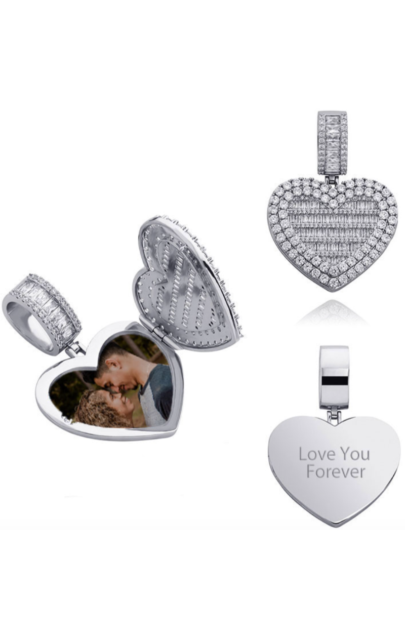 LUXIIVA® LOCKET HEART CUSTOM PICTURE PENDANT
