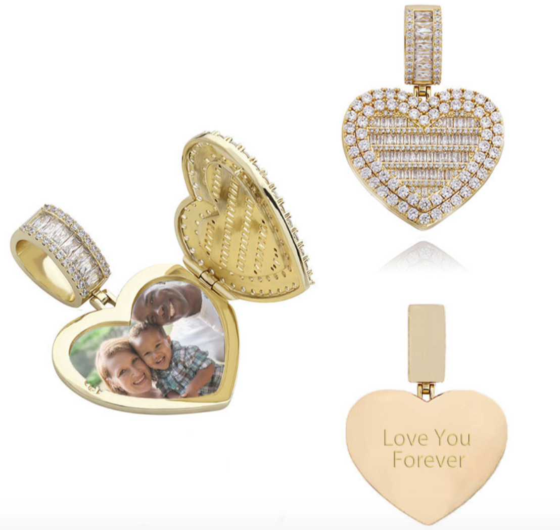 LUXIIVA® LOCKET HEART CUSTOM PICTURE PENDANT
