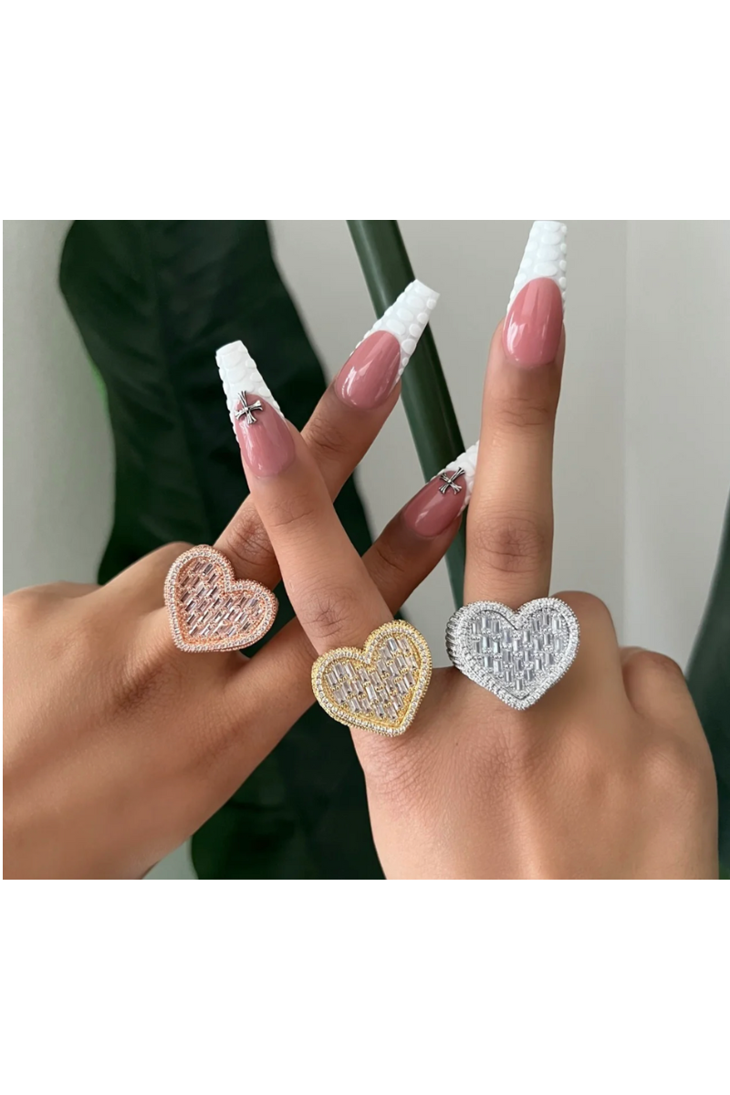FINA HEART CZ RING(Ready to Ship)