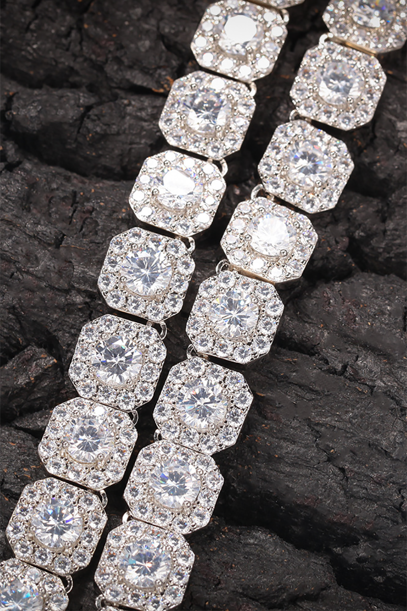 LUXIIVA® HIP HOP TENNIS ZIRCON ROCK NECKLACE (Ready to Ship)
