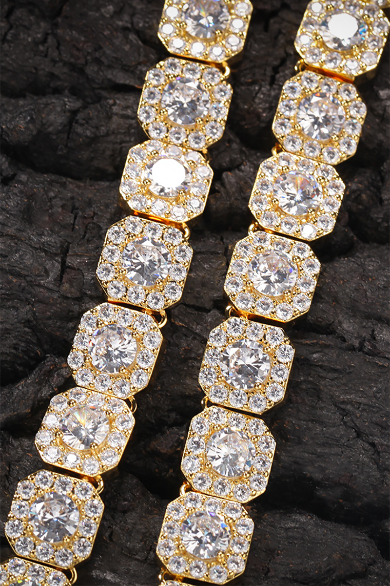 LUXIIVA® HIP HOP TENNIS ZIRCON ROCK NECKLACE (Ready to Ship)