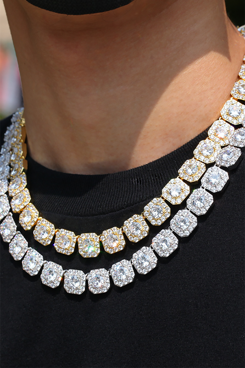LUXIIVA® HIP HOP TENNIS ZIRCON ROCK NECKLACE (Ready to Ship)