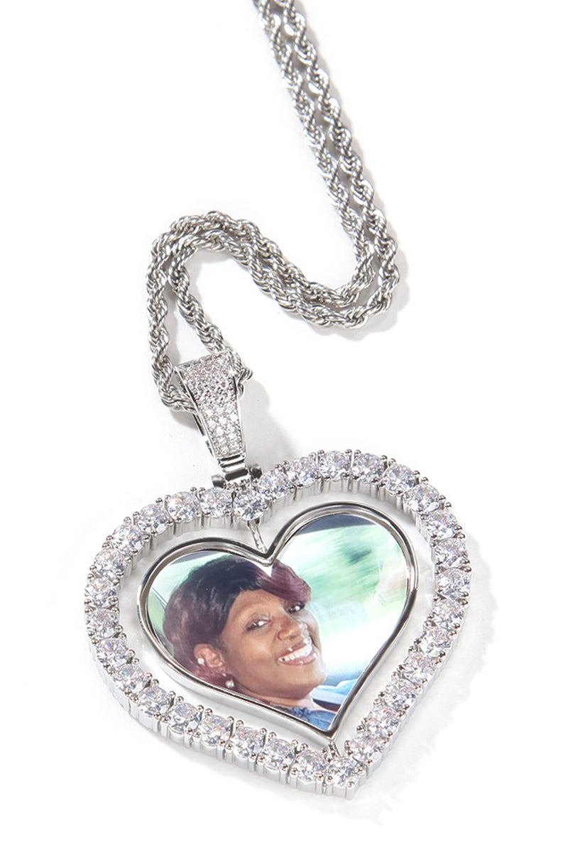 LUXIIVA® HEART DOUBLE SIDED CUSTOM PICTURE PENDANT