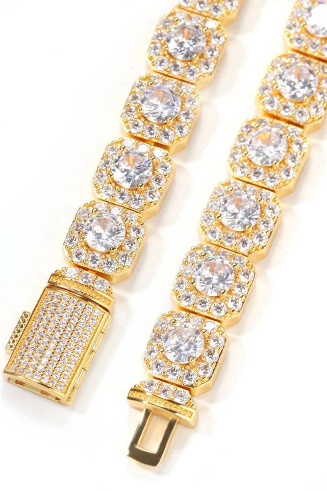 LUXIIVA® HIP HOP TENNIS ZIRCON ROCK NECKLACE (Ready to Ship)