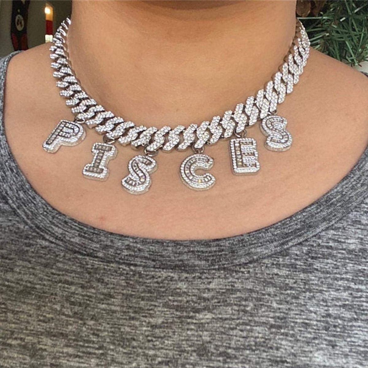 LUXIIVA Risi Initial Necklace - additional view 20 of necklace