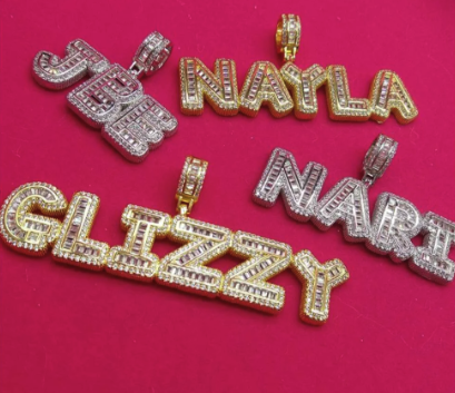 LUXIIVA Diamond Name Bar - additional view 16 of CZ diamond jewelry