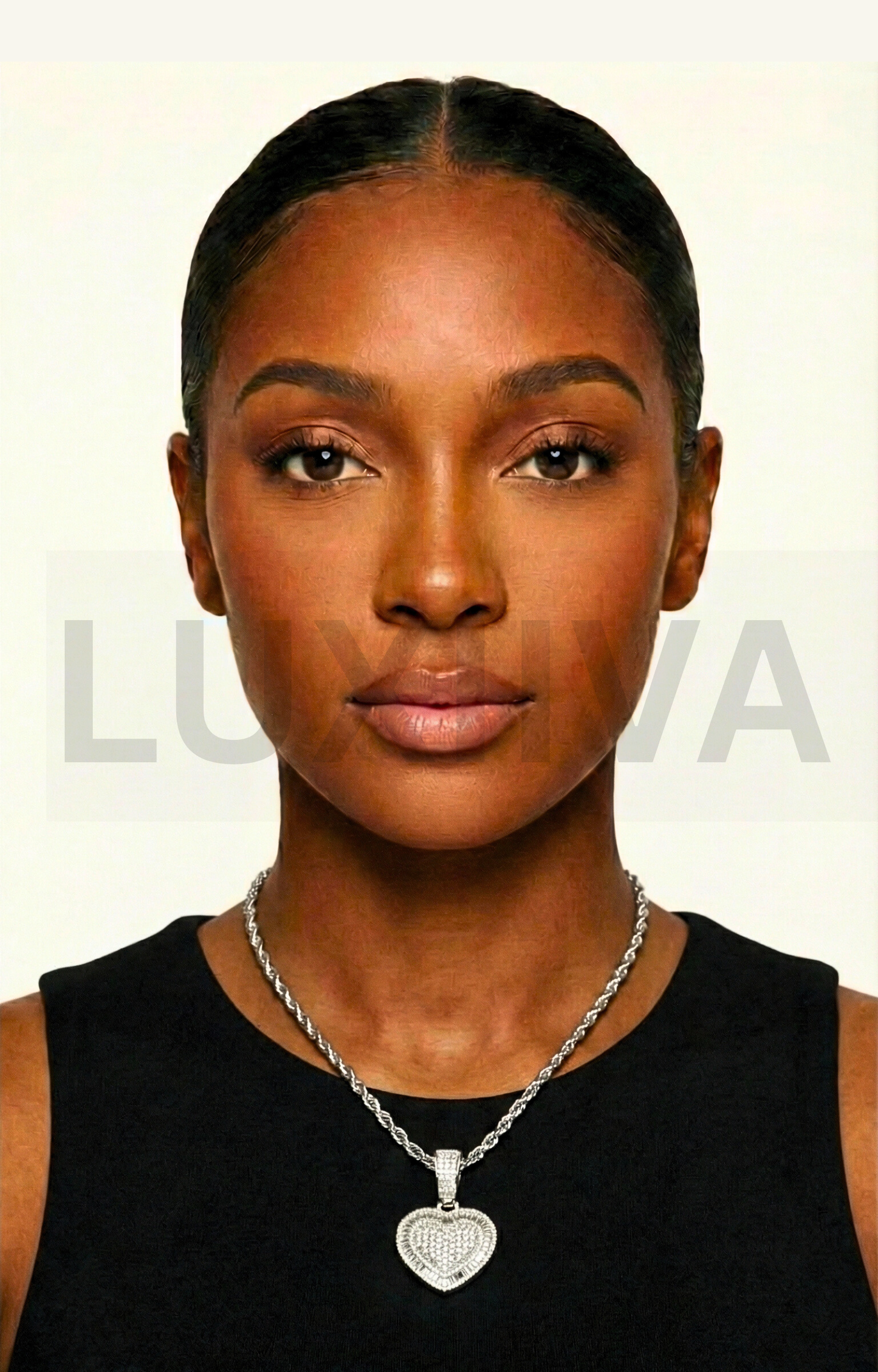 LUXIIVA® ICY BAGUETTE HEART PENDANT(Ready to Ship)