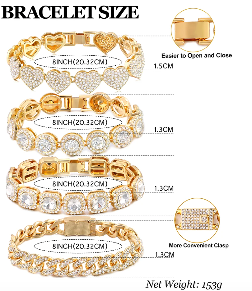 LUXIIVA® 4 PCS MEGAN BRACELET STACK (Ready to Ship)-$6.25/Count