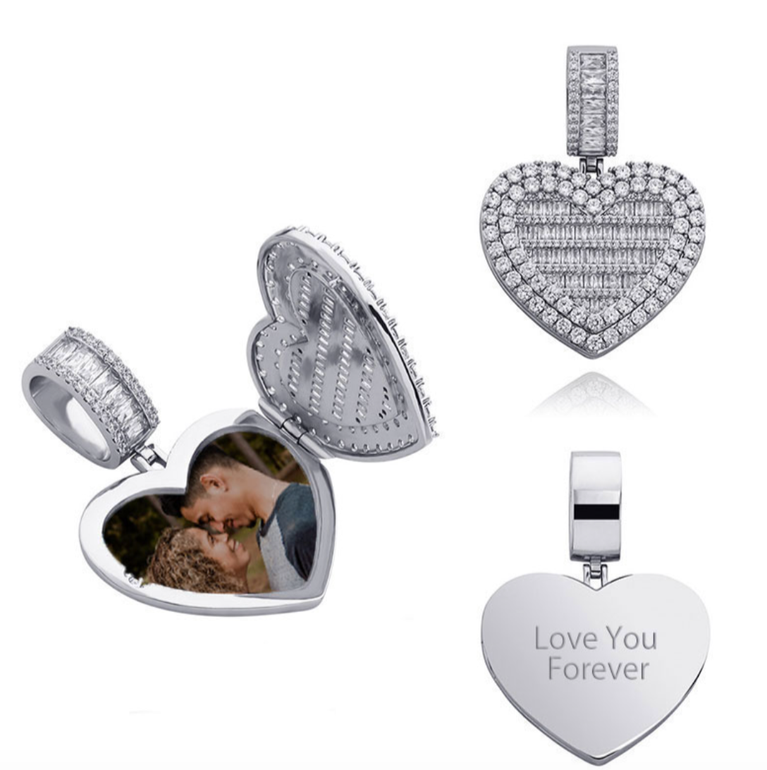 LUXIIVA® LOCKET HEART CUSTOM PICTURE PENDANT