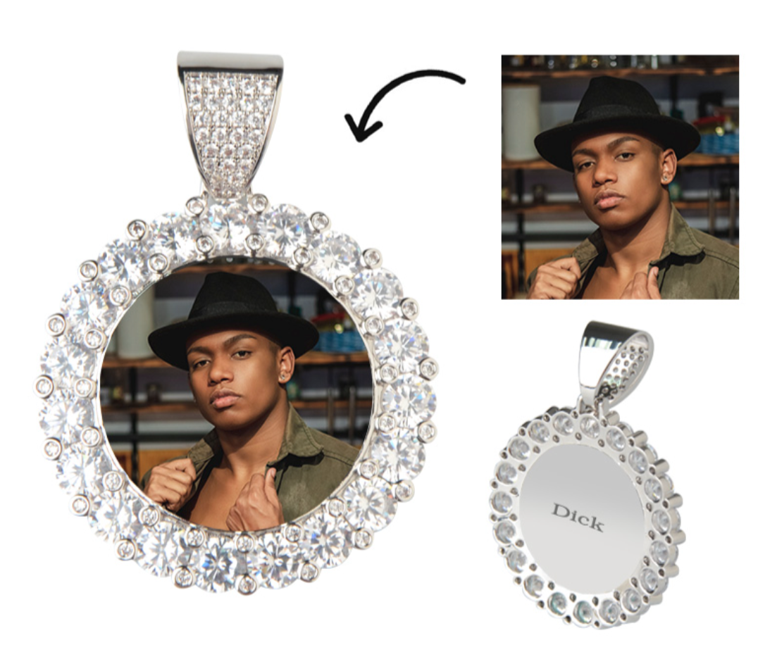 LUXIIVA® LARGE CIRCLE CUSTOM PICTURE PENDANT