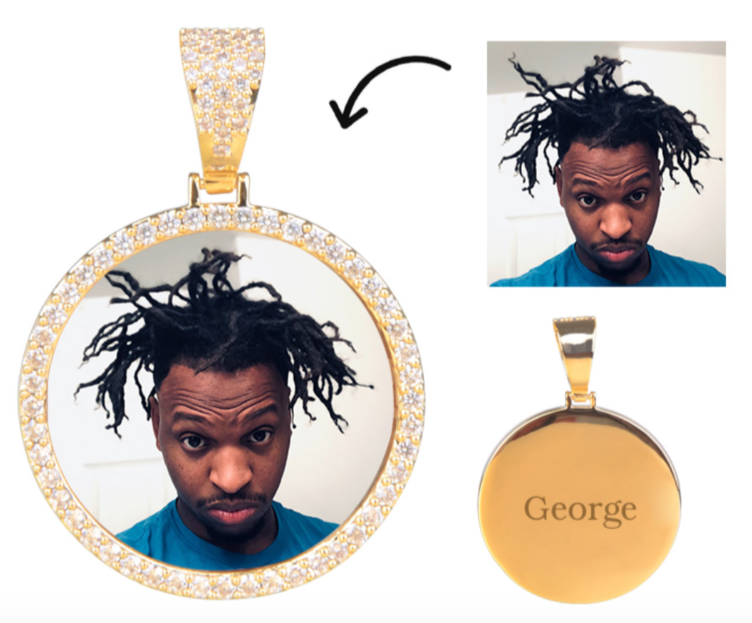 LUXIIVA® CLASSIC CIRCLE CUSTOM PICTURE PENDANT