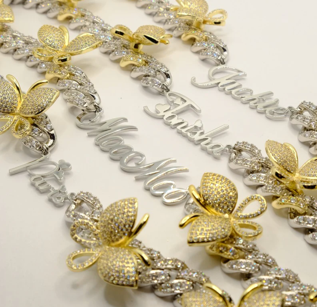 LUXIIVA Customized Butterfly Necklace - back view showing clasp and finish