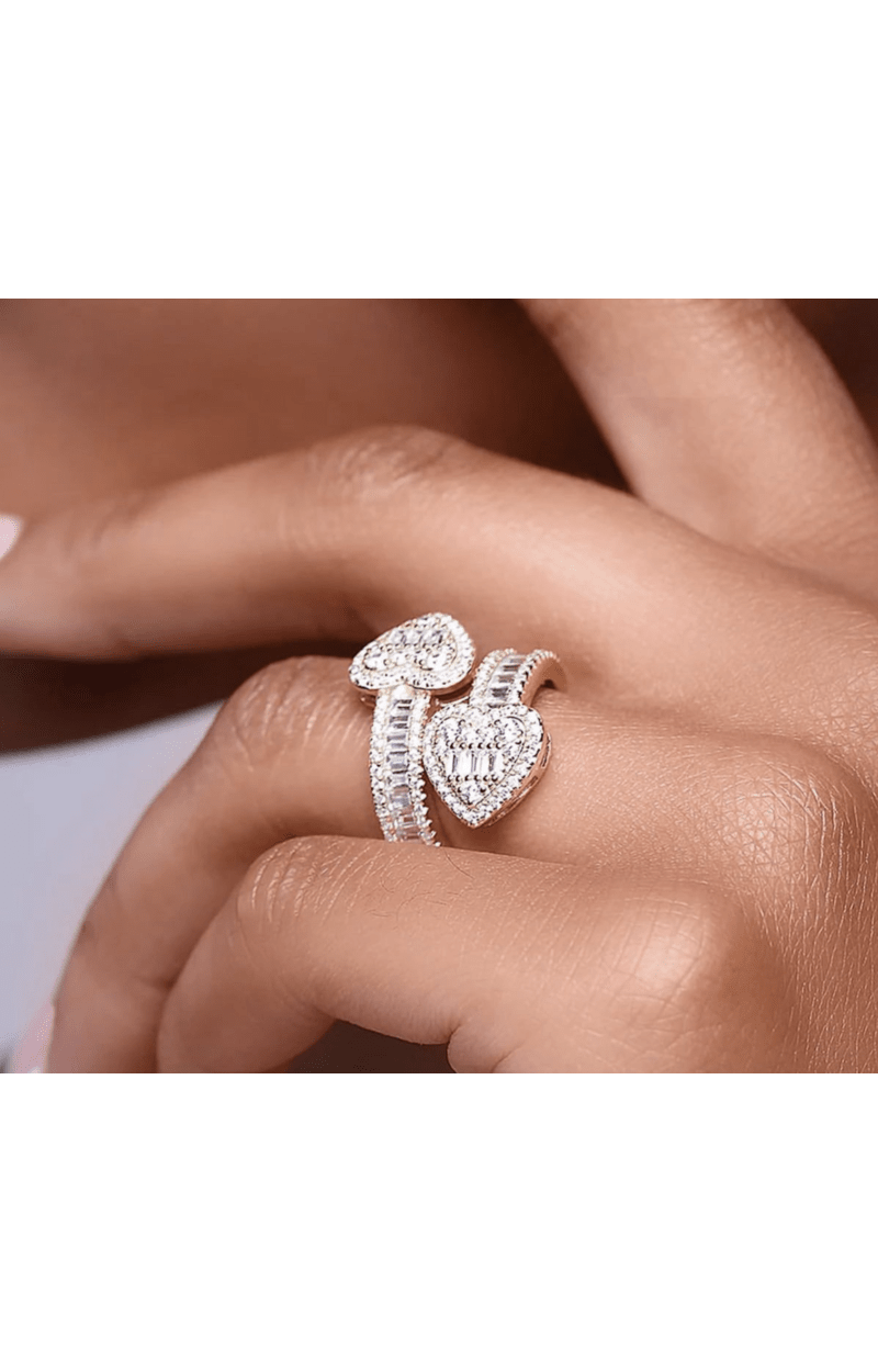 DOUBLE HEARTS RING(Ready to Ship)