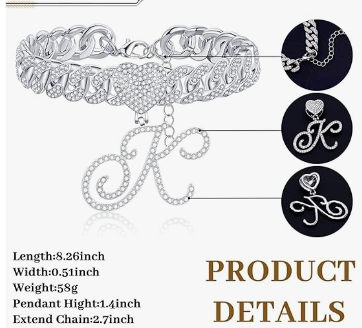 LUXIIVA® CUBAN CHAIN CURSIVE INITIAL ANKLET (Ready to Ship)