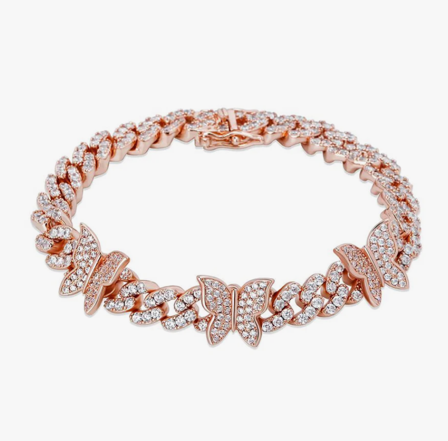 LUXIIVA® CUBAN BUTTERFLY BRACELET (Ready to Ship)