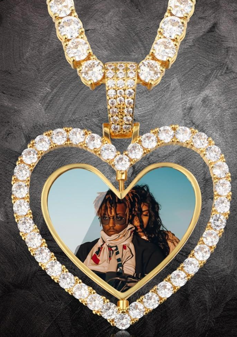 LUXIIVA® HEART DOUBLE SIDED CUSTOM PICTURE PENDANT
