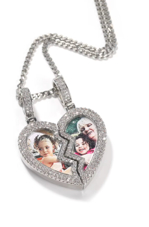 LUXIIVA® BROKEN HEART CUSTOM PICTURE PENDANT