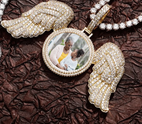 LUXIIVA® ANGEL POWER-WINGS CUSTOM PICTURE PENDANT