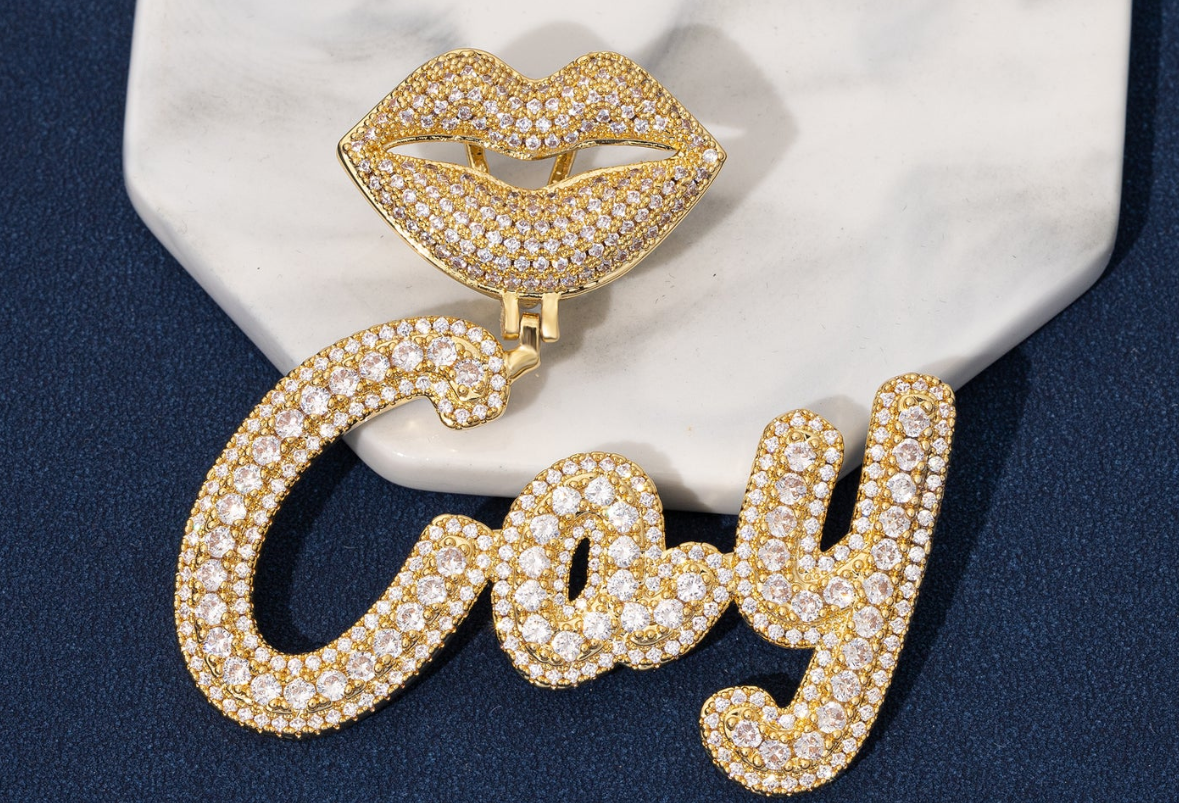LUXIIVA Icy Lips Necklace - additional view 15 of iced out necklace