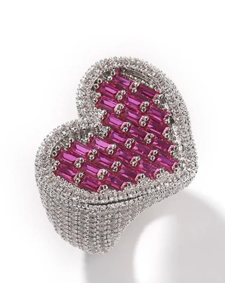 LUXIIVA® FINA HEART CZ RING- PINK(Ready to Ship)