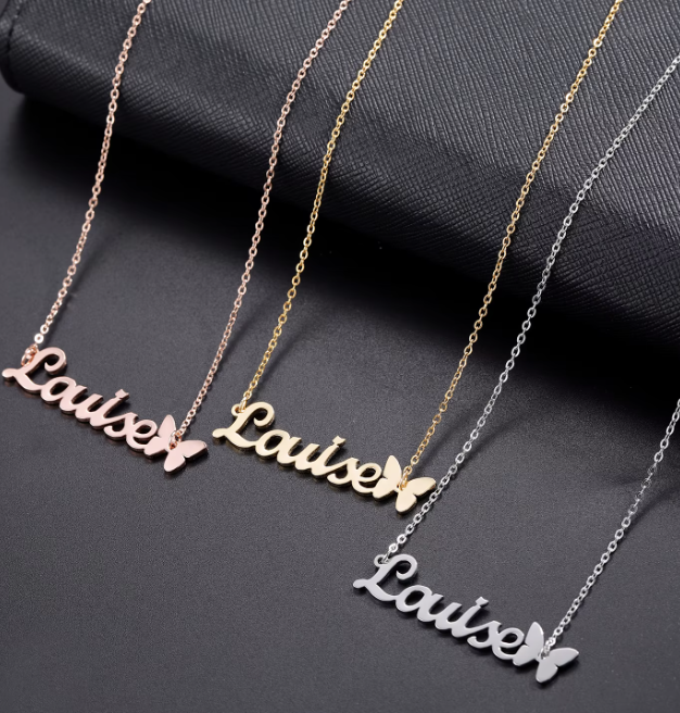 LUXIIVA® LOUISE BUTTERFLY NAME NECKLACE
