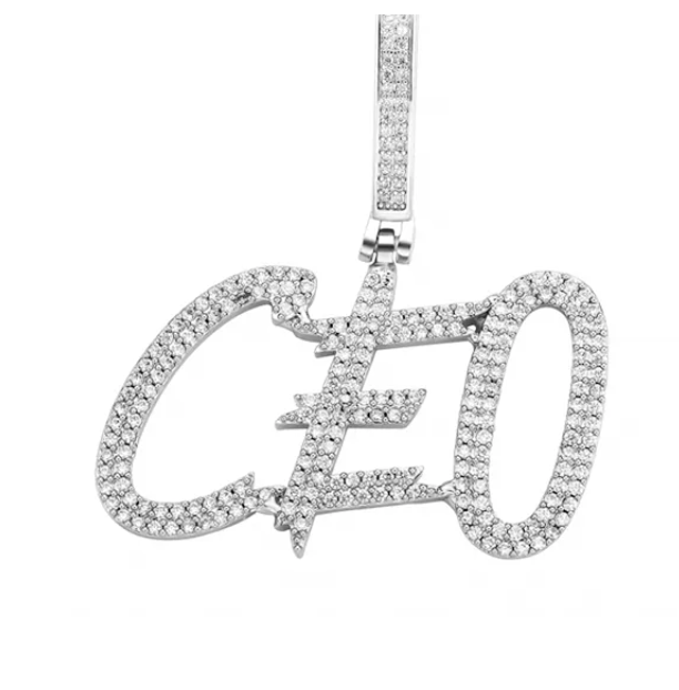 LUXIIVA Glacier Font Iced Out Custom Name Pendant - additional view 12 of iced out necklace