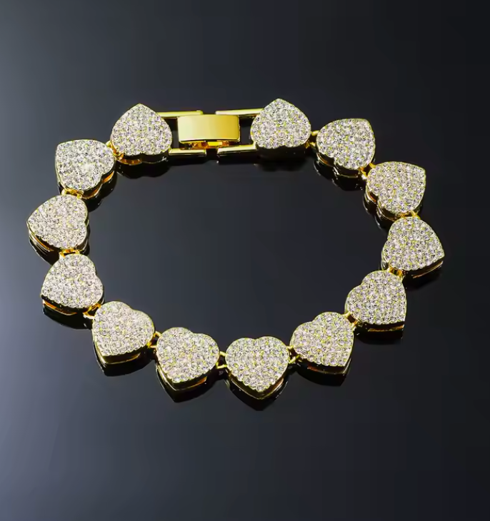 LUXIIVA® 3 PCS HOLLOW HEART NECKLACE AND BRACELET MATCHING SET(Ready to Ship)