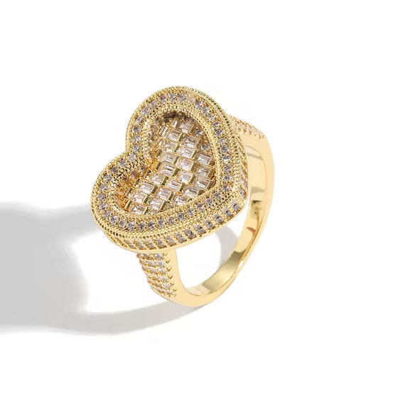 LUXIIVA® HEART BAGUETTE RING(Ready to Ship)