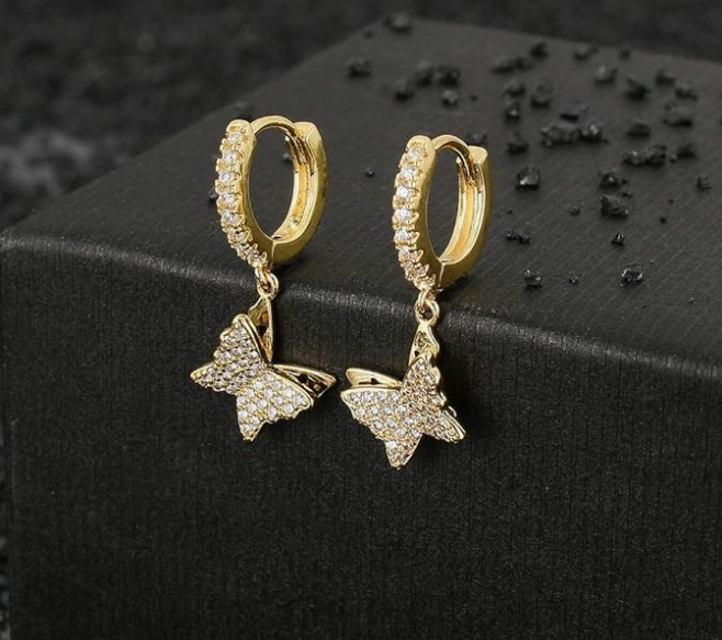 LUXIIVA® BUTTERFLY HOOP EARRINGS(Ready to Ship)