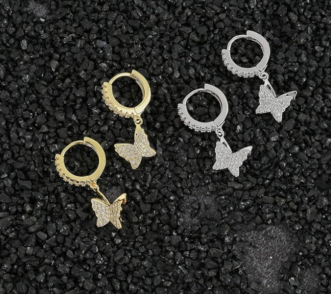 LUXIIVA® BUTTERFLY HOOP EARRINGS(Ready to Ship)