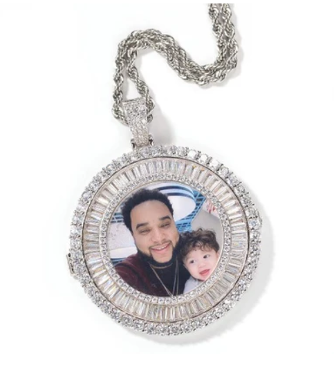 LUXIIVA® BAGUETTE CUSTOM PICTURE PENDANT