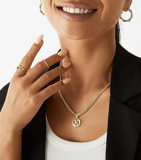 LUXIIVA® HOLLOW CAPITAL INITIAL NECKLACE(Ready to Ship)