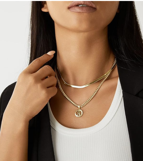 LUXIIVA® HOLLOW CAPITAL INITIAL NECKLACE(Ready to Ship)