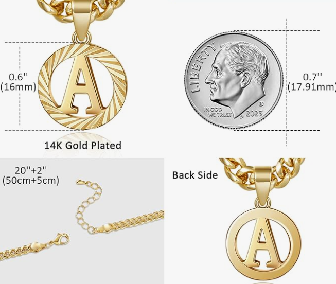 LUXIIVA® HOLLOW CAPITAL INITIAL NECKLACE(Ready to Ship)