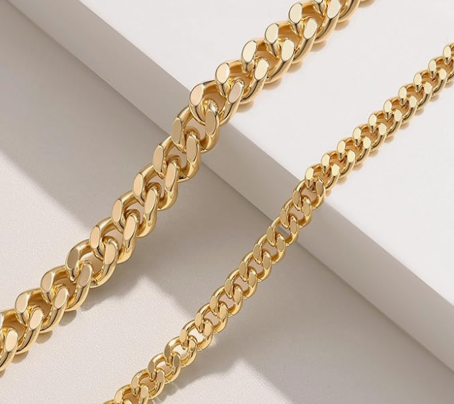 LUXIIVA® 2 PCS 14K GOLD CUBAN ANKLET SET (Ready to Ship)-$11.5/Count