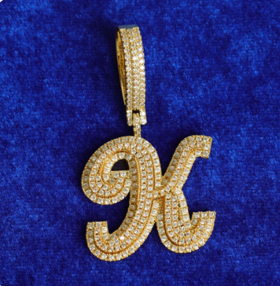 LUXIIVA® INITIAL LETTER HIP HOP PENDANT(Ready to Ship)