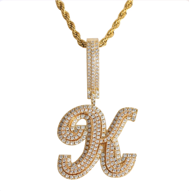 LUXIIVA® INITIAL LETTER HIP HOP PENDANT(Ready to Ship)
