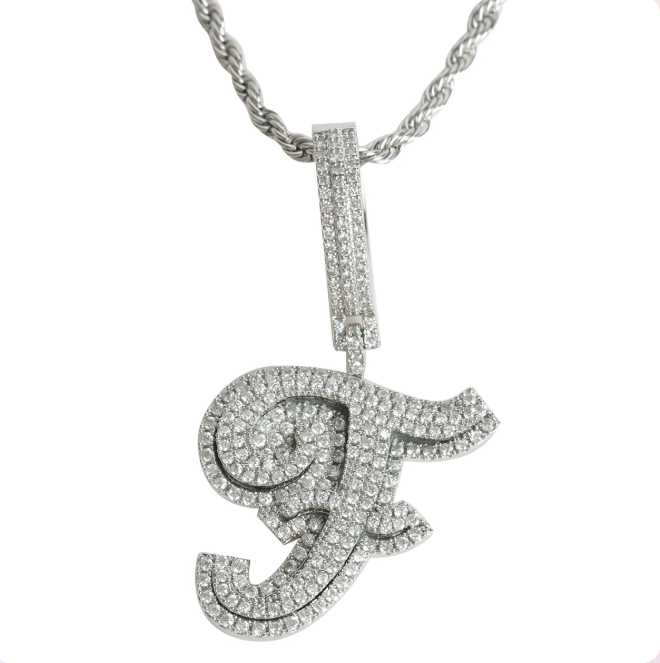 LUXIIVA® INITIAL LETTER HIP HOP PENDANT(Ready to Ship)