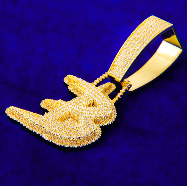 LUXIIVA® ICED OUT INITIAL SINGLE LETTER PENDANT(Ready to Ship)