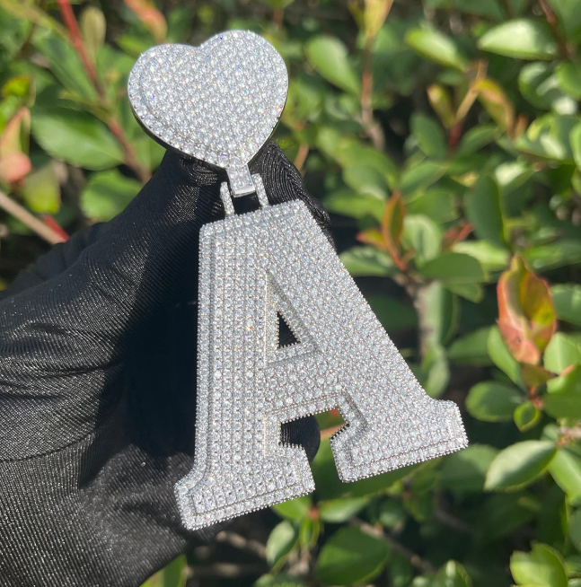 LUXIIVA® ICED OUT INITIAL LOVE PENDANT(Ready to Ship)