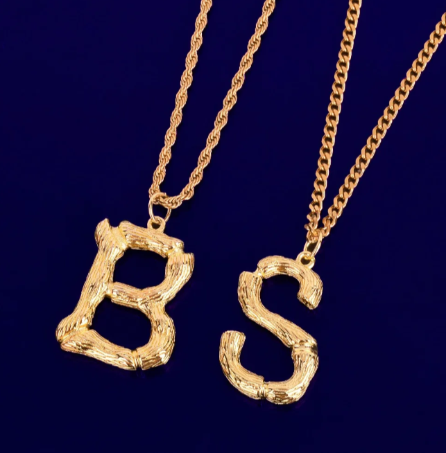 LUXIIVA® BIG BAMBOO LETTERS PENDANT(Ready to Ship)