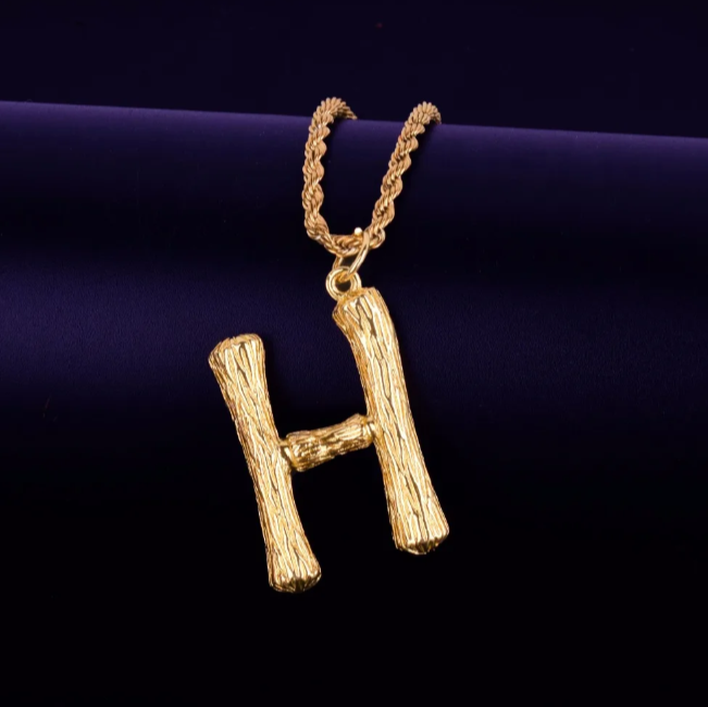 LUXIIVA® BIG BAMBOO LETTERS PENDANT(Ready to Ship)