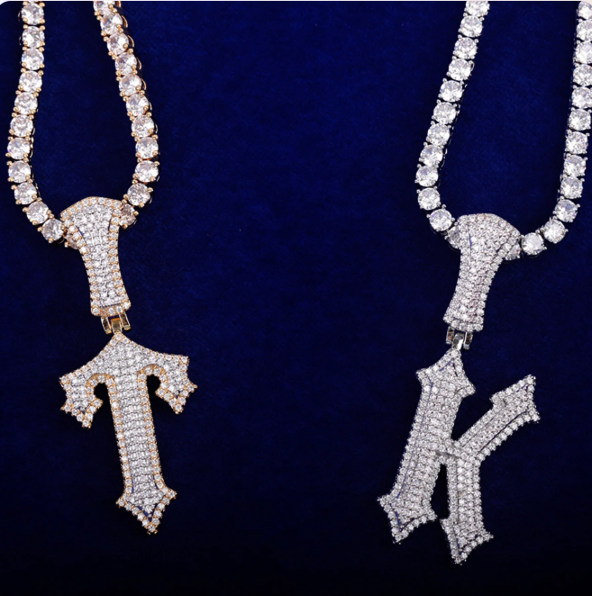 LUXIIVA® TRAP RAPPER STAR INITIAL NECKLACE