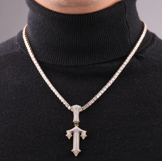 LUXIIVA® TRAP RAPPER STAR INITIAL NECKLACE