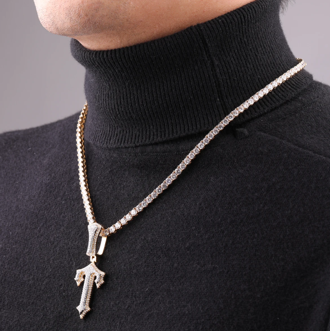 LUXIIVA® TRAP RAPPER STAR INITIAL NECKLACE