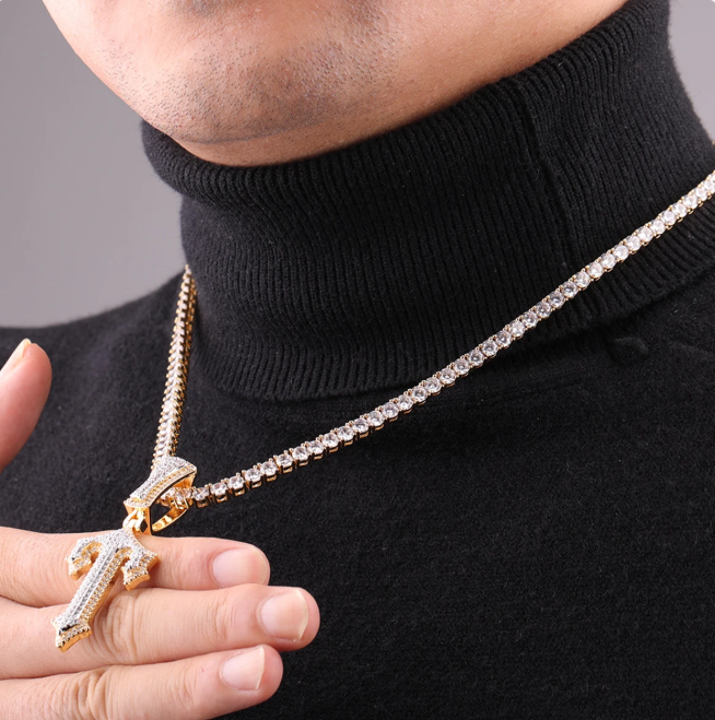 LUXIIVA® TRAP RAPPER STAR INITIAL NECKLACE