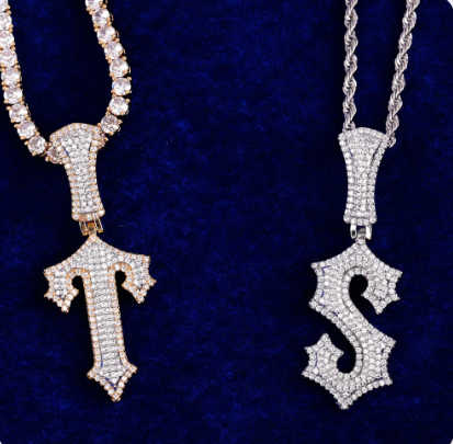 LUXIIVA® TRAP RAPPER STAR INITIAL NECKLACE